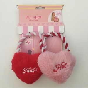 NEW Dog Toy Plush Hearts on Rope “That’s Hot” Embroidered | Paris Hilton